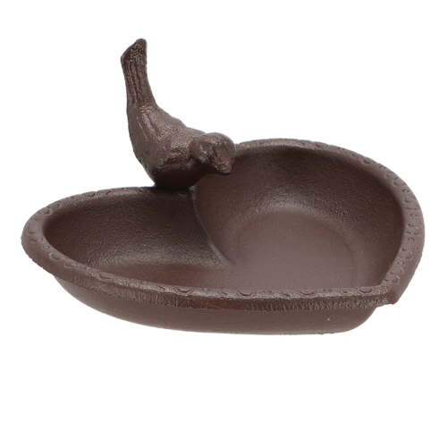 Bird Feeder/Bath - Cast Iron Heart 17cm (Set of 2)