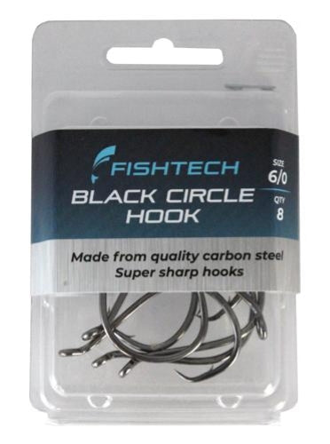 Fishtech Black Circle Hook 6/0 (8 per pack)