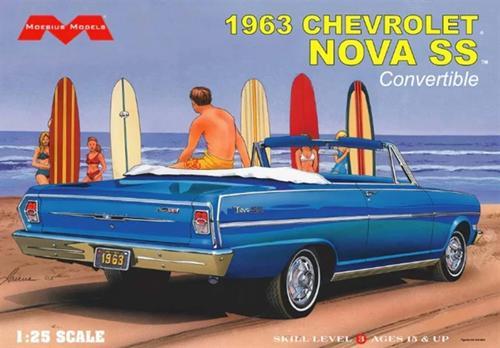 1963 Chevrolet Nova SS Convertible 1/25 Model Kit Moebius