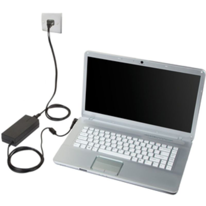 Targus 90W Standard Laptop Charger with compact design, ideal for powering various laptop models efficiently.