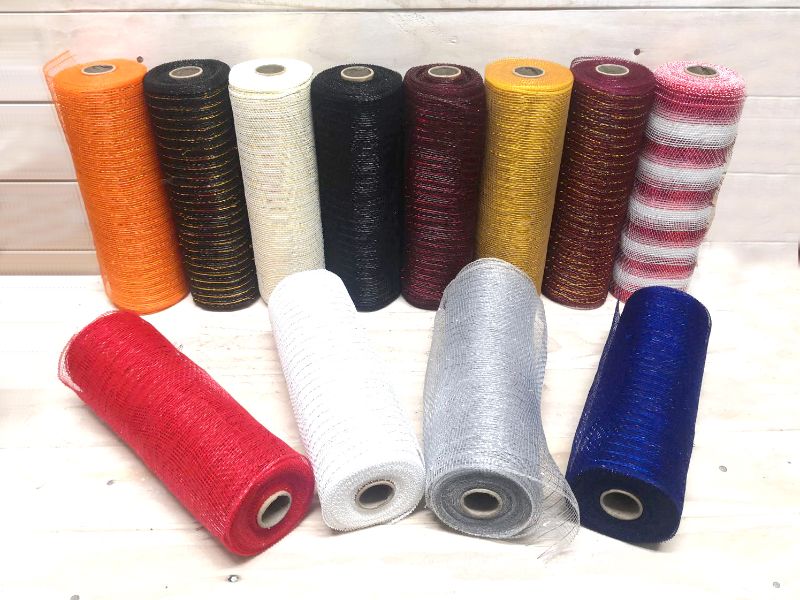 Garland – 26cmx 10 Yard (9.14m) Mesh Garland Burgundy Gold
