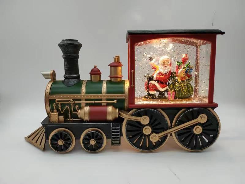Colorful fibre optic train with Santa Claus, perfect for festive indoor or outdoor Christmas decoration.