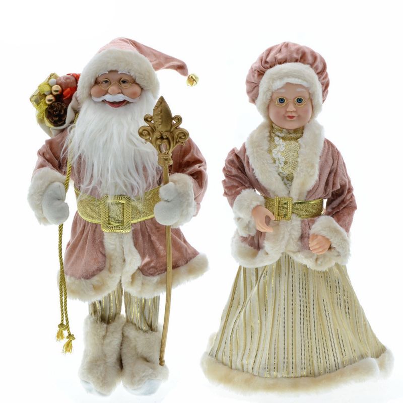 60cm tall Velvet Santa figure in red and white, perfect festive decoration for Christmas celebrations.