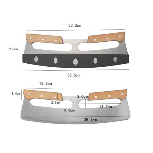 PIZZA ROCKER CUTTER WITH WOOD HANDLE 33C
