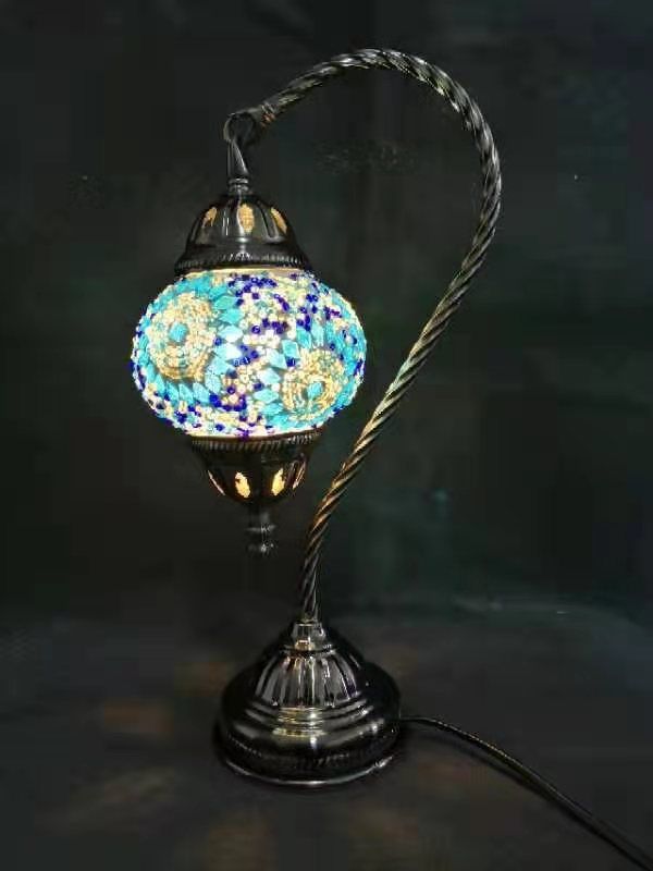 Turkish Mosaic Lamp 6 - Swan Neck Multicolour (37cm)