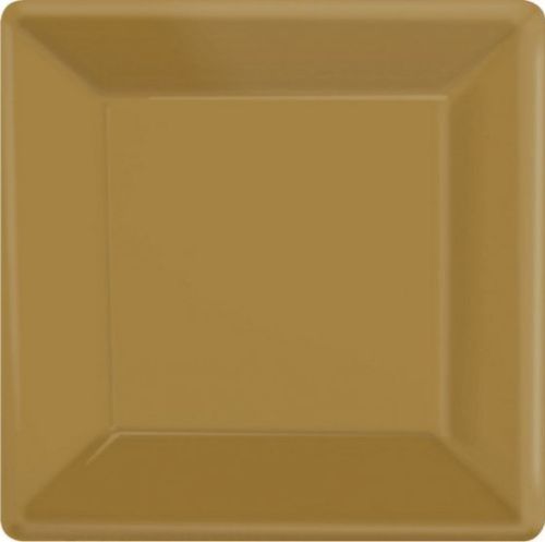 Paper Plates 26cm Square 20CT-Gold - Pack of 20