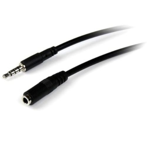 StarTech.com 1m TRRS headset extension cable with dual 3.5mm connectors, designed for clear audio and extended reach.