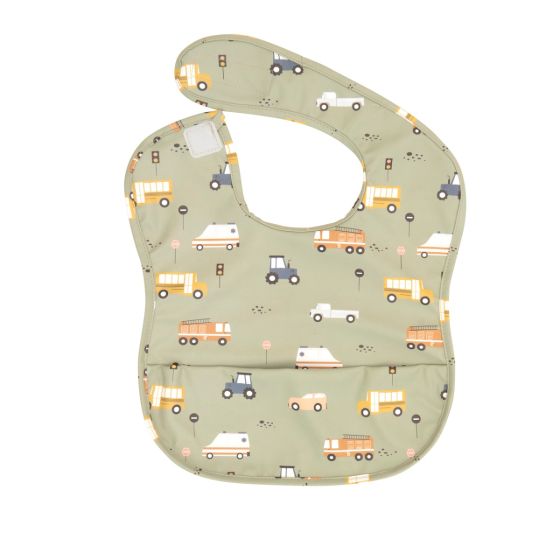 Recycled Pouch Bib - Trucks - All4Ella