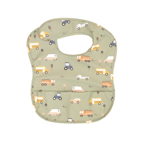 Recycled Pouch Bib - Trucks - All4Ella