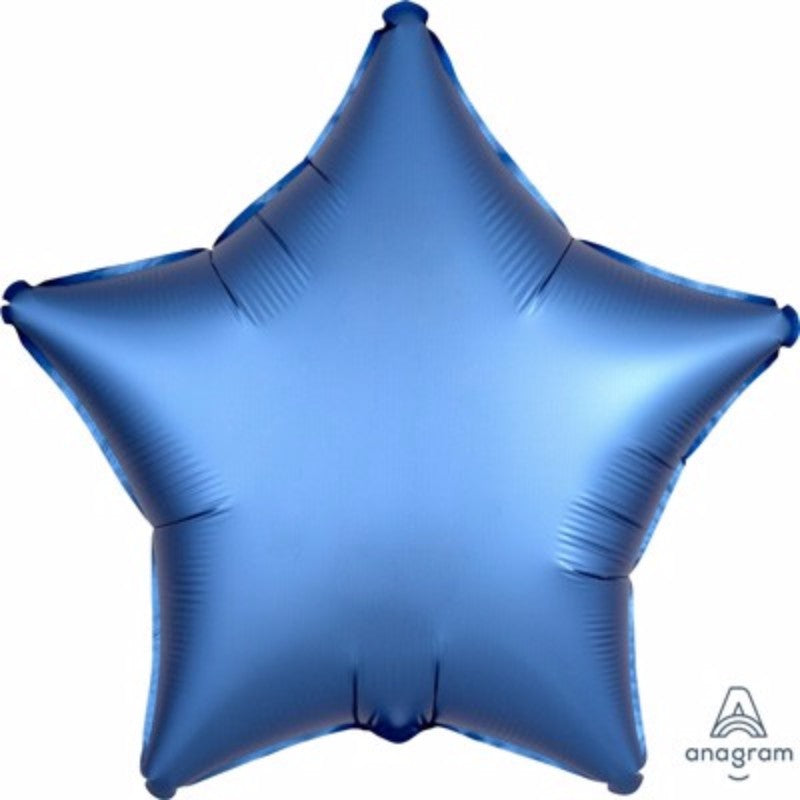 45cm Star Azure Blue Satin Luxe Foil Balloon