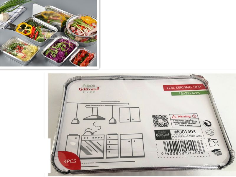 FOIL SERVING TRAY - 15 x 22 x 4CM (24pcs)