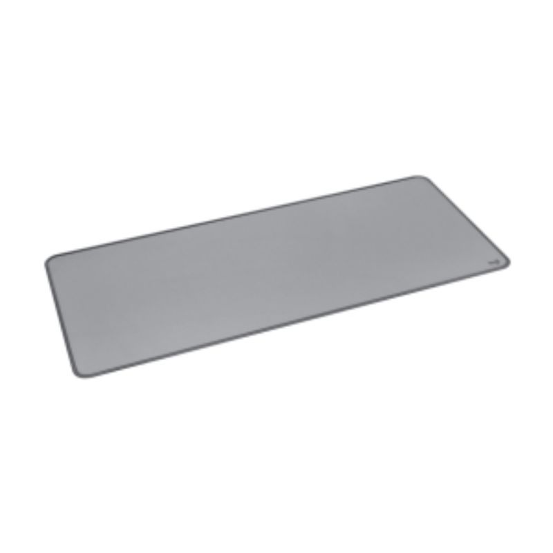 Logitech Studio Series Mouse Pad in Mid Gray, 300mm x 700mm, featuring anti-slip, spill-resistant fabric for style and durability.