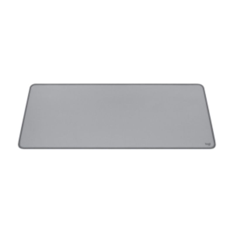 Logitech Studio Series Mouse Pad in Mid Gray, 300 mm x 700 mm, features an anti-slip, spill-resistant design for enhanced workspace functionality.
