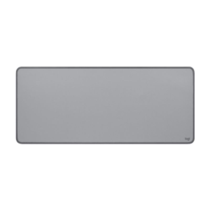 Logitech Studio Series Mouse Pad in Mid Gray, 300 mm x 700 mm, features anti-slip, spill-resistant design for enhanced workspace productivity.