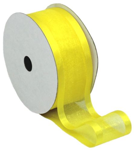 Organza Ribbon with Satin Edge - 20m (Strong Yellow)