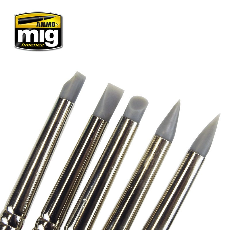 Ammo by MIG - Brushes - Rubber Brush Set
