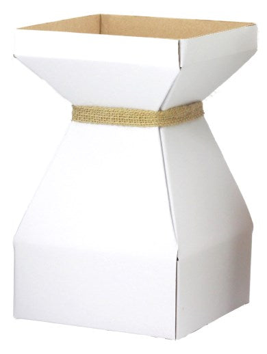 Vaz Small Transportable Cardboard Vase with Liner in White. Pack of 10.