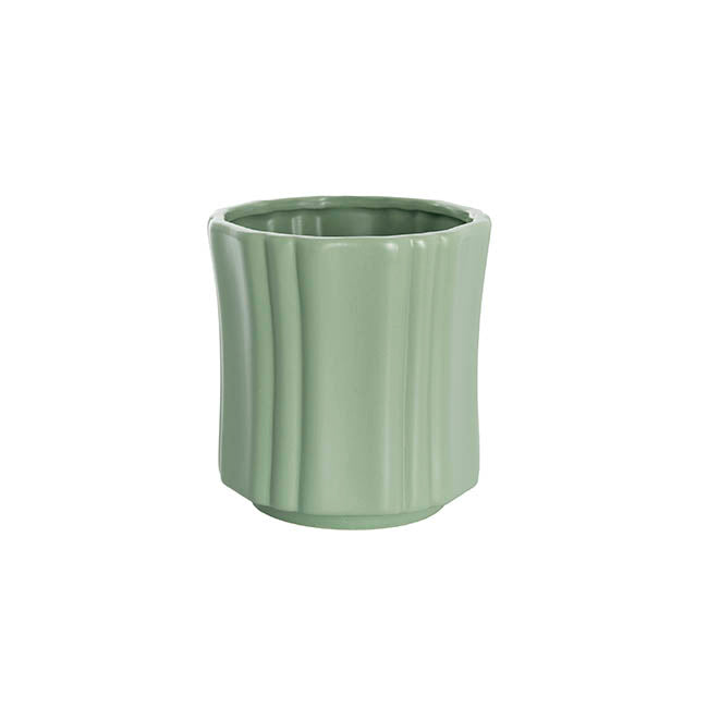 Ceramic Florence Vase Matte Green 15Dx15cmH.