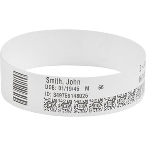 Zebra Z-BAND Direct ADULT 25X279MM 200 bands/cartr WHITE Box of 6 (10006995K)