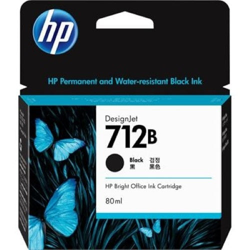 HP 712B 80-ml Black DesignJet Ink Cartridge (3ED29A)