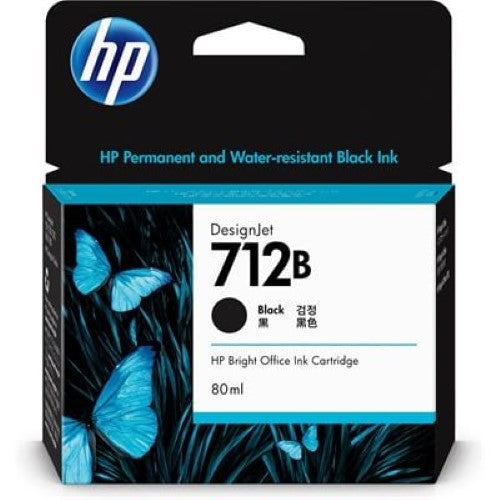 HP 712B 80-ml Black DesignJet Ink Cartridge (3ED29A)