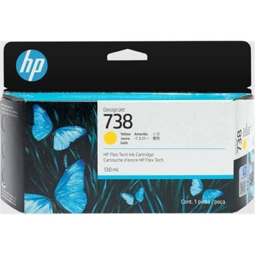 HP 738 130-ML YELLOW DESIGNJET INK CARTRIDGE (498N7A)