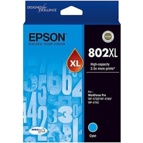 Epson 802XL CYAN DURABRITE INK (C13T356292)