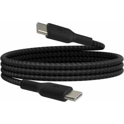 Belkin 15cm USB-C TO USB-C BOOSTCHARGE CABLE, BRAIDED, BLACK (CAB004BT0MBK)