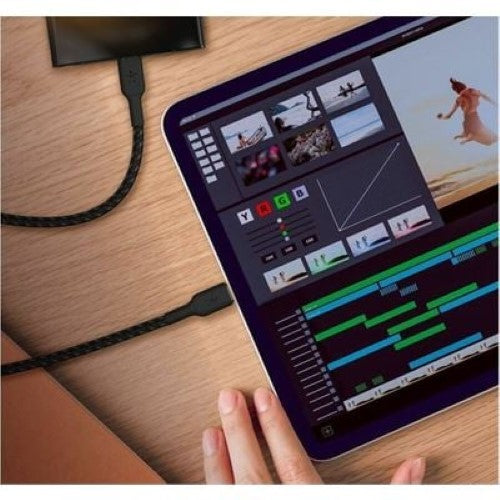 Belkin 15cm USB-C TO USB-C BOOSTCHARGE CABLE, BRAIDED, BLACK (CAB004BT0MBK)