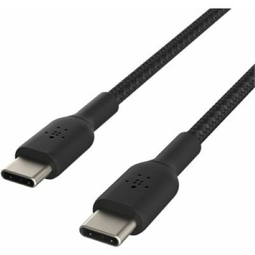 Belkin 15cm USB-C TO USB-C BOOSTCHARGE CABLE, BRAIDED, BLACK (CAB004BT0MBK)