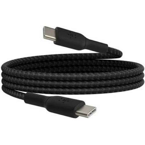 Belkin 15cm USB-C TO USB-C BOOSTCHARGE CABLE, BRAIDED, BLACK (CAB004BT0MBK)