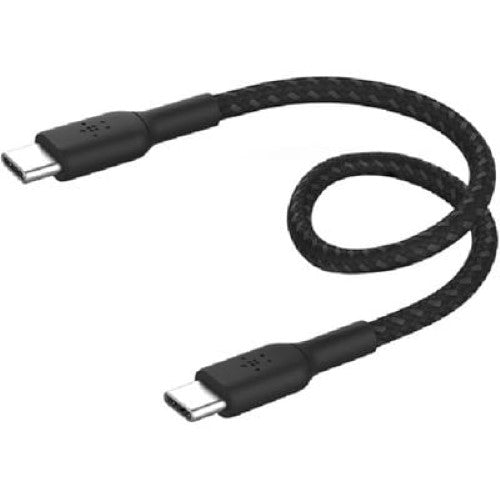 Belkin 15cm USB-C TO USB-C BOOSTCHARGE CABLE, BRAIDED, BLACK (CAB004BT0MBK)