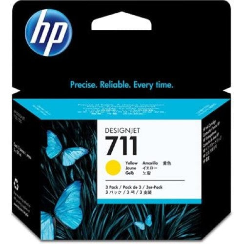 HP 711 3-pack 29-ml Yellow Ink Cartridges (CZ136A)