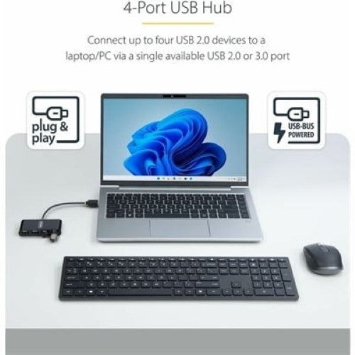 4-Port USB 2.0 Hub Bus Powered 480Mbps