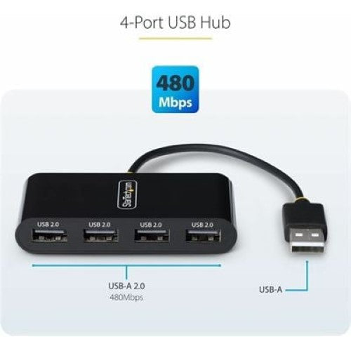 4-Port USB 2.0 Hub Bus Powered 480Mbps