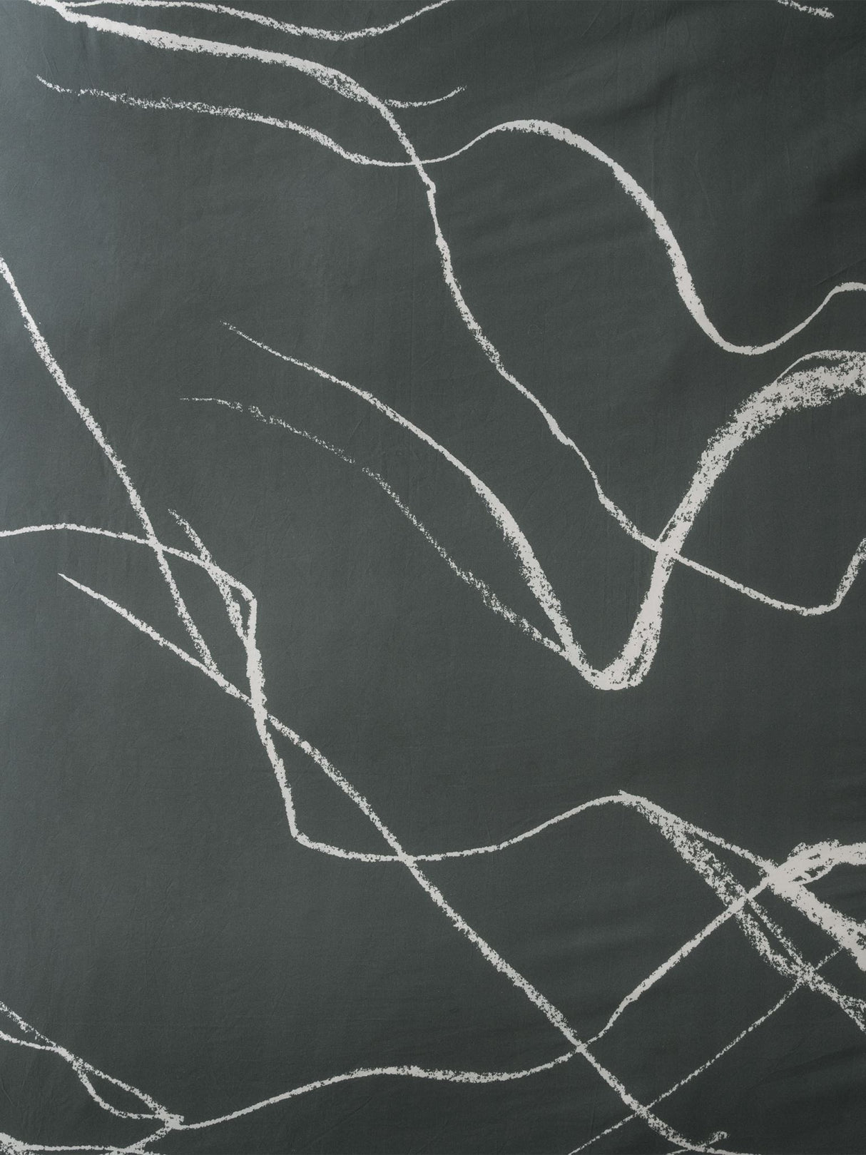 King duvet cover set featuring hand-drawn charcoal design inspired by nature, made of 100% cotton sateen.