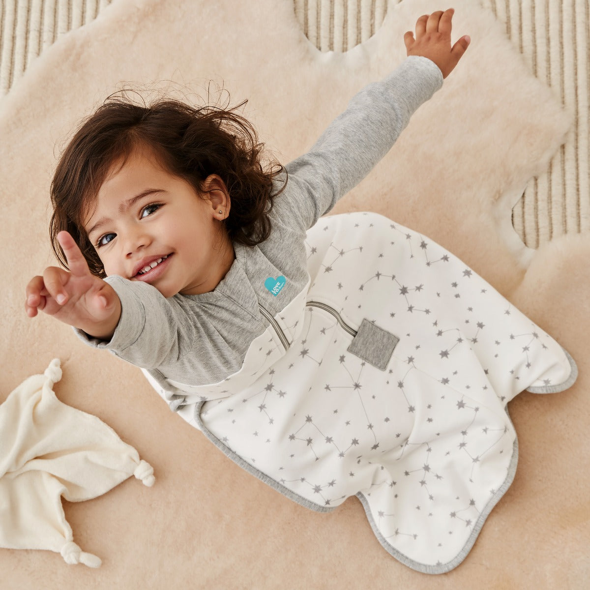 Love to Dream Sleep Bag™ Organic Long Sleeve 1.0 TOG - Stellar White - 6-18m