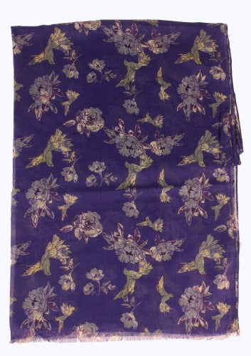 Scarf - Hummingbirds PURPLE - Set of 2