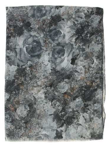 Scarf - Watercolor Roses Reversable TAUPE
