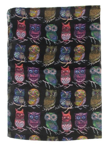 Scarf - Multi Owls Reversable Scarf