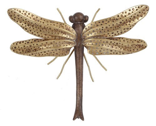 Dragonfly On Wire Legs Decor GOLD - Set of 2