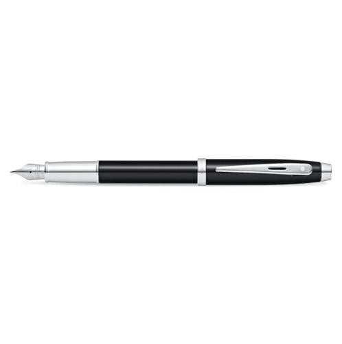 SHEAFFER 100 GLOSS BLACK LACQUER WITH CHROME PLATE FOUNTAIN PEN