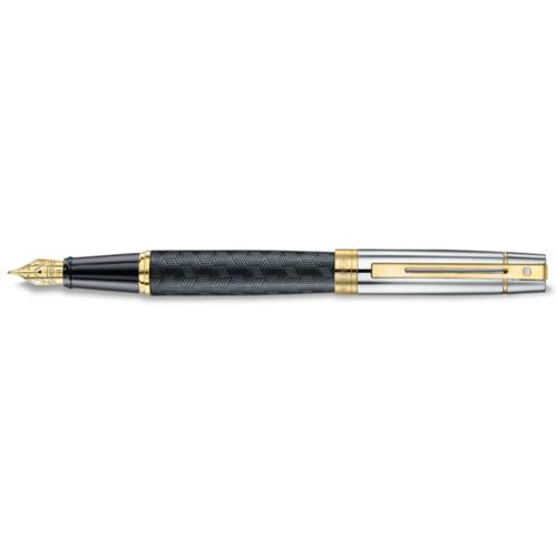 SHEAFFER SELECT ITEM 319 300 ETCHED MATT BLACK/GLOSS CAP/GOLD FINE FOUNTAIN PEN