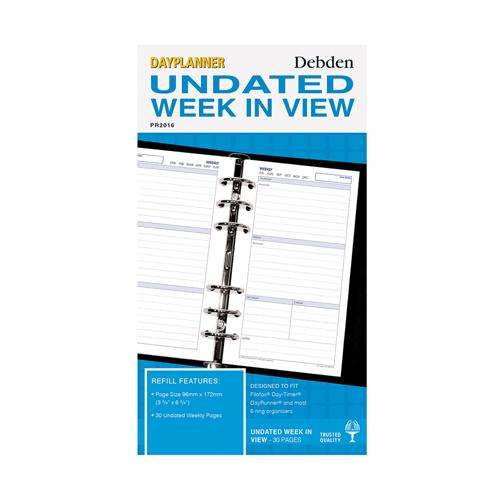 Debden Dayplanner Personal WTV Undated Refill