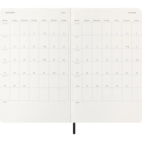 Moleskine Diary 12 Month Weekly + Notes HC Large P & E Mamba Black 2026
