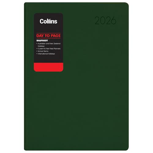 Collins Rhapsody A41 DTP Diary 2026 Racing Green