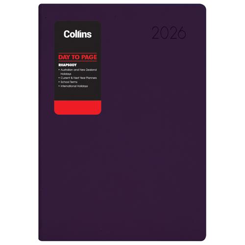Collins Rhapsody A41 DTP Diary 2026 Royal Purple
