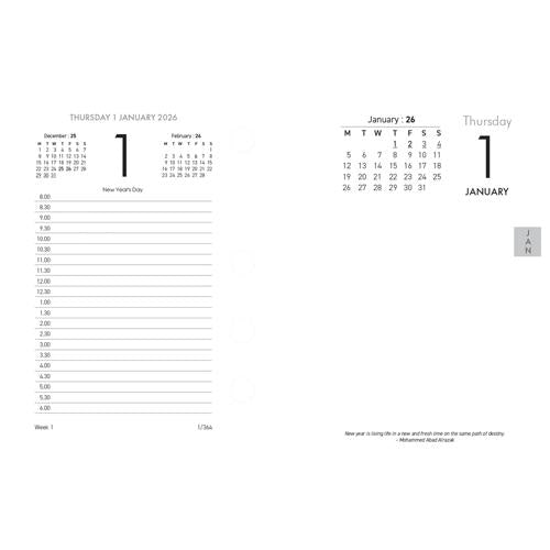 Collins Calendar Refill 13E Side Opening 2026