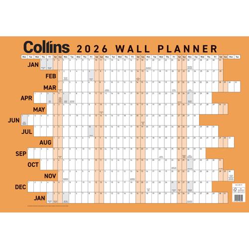 Collins Wallplanner A3 Laminated 2026