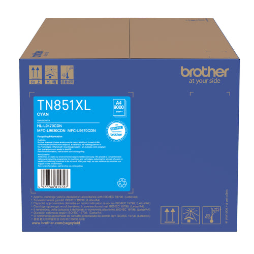 Brother TN851XLC / TN851XL Cyan High Capacity Toner